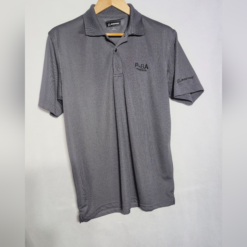 Boeing P-8A Poseidon Black Sz M Polo Shirt.